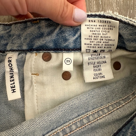 GRLFRND Helena High-Rise Straight Leg Cut Off Short in Acetone - Picture 6 of 6